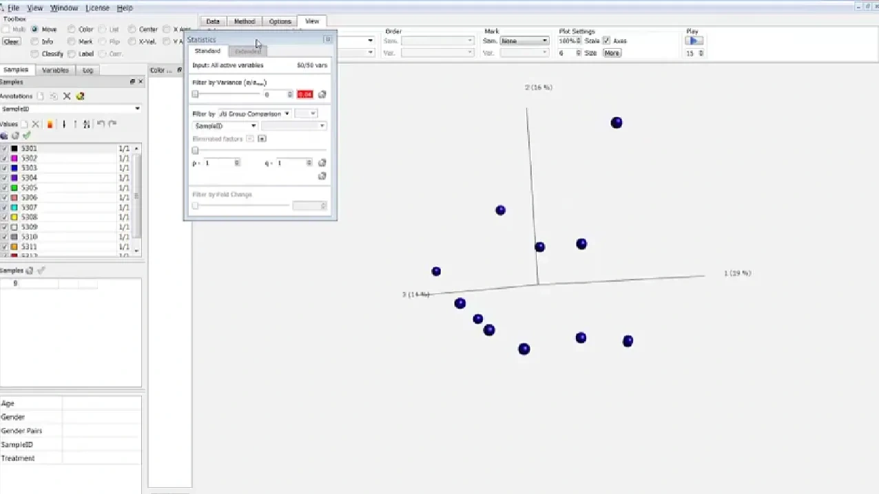 Projection Score in Qlucore Omics Explorer